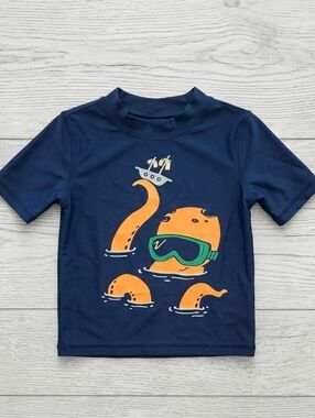 Carter's Navy Rashguard with Orange Octopus